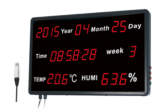 Chiny Wewnętrzny termometr Monitor wilgotności / cyfrowy wyświetlacz Cyfrowy zegar termometru dostawca