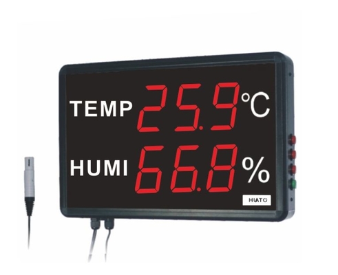 Chiny Wysoka stabilność Cyfrowy termometr Higrometr Zewnętrzny alarm Metalowy materiał akrylowy dostawca